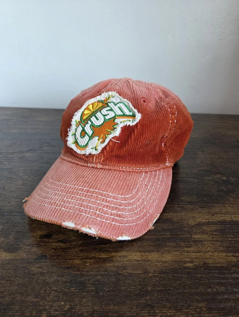 Vintage Crush Orange Soda Corderoy Cap Hat Unisex Hipster 90s Y2k Streetwear